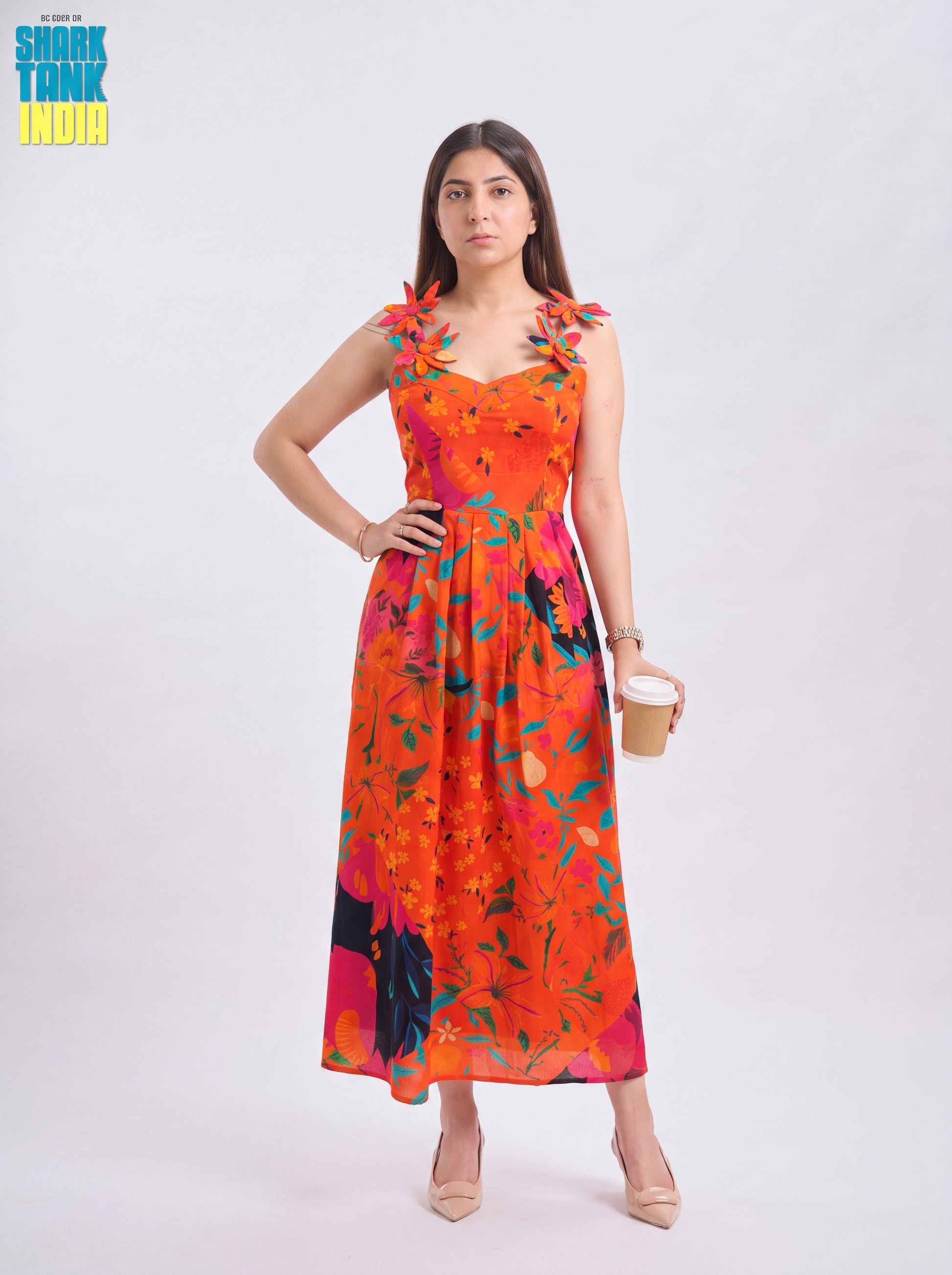 Tbfo Palm Sunset Orange Multi Dress