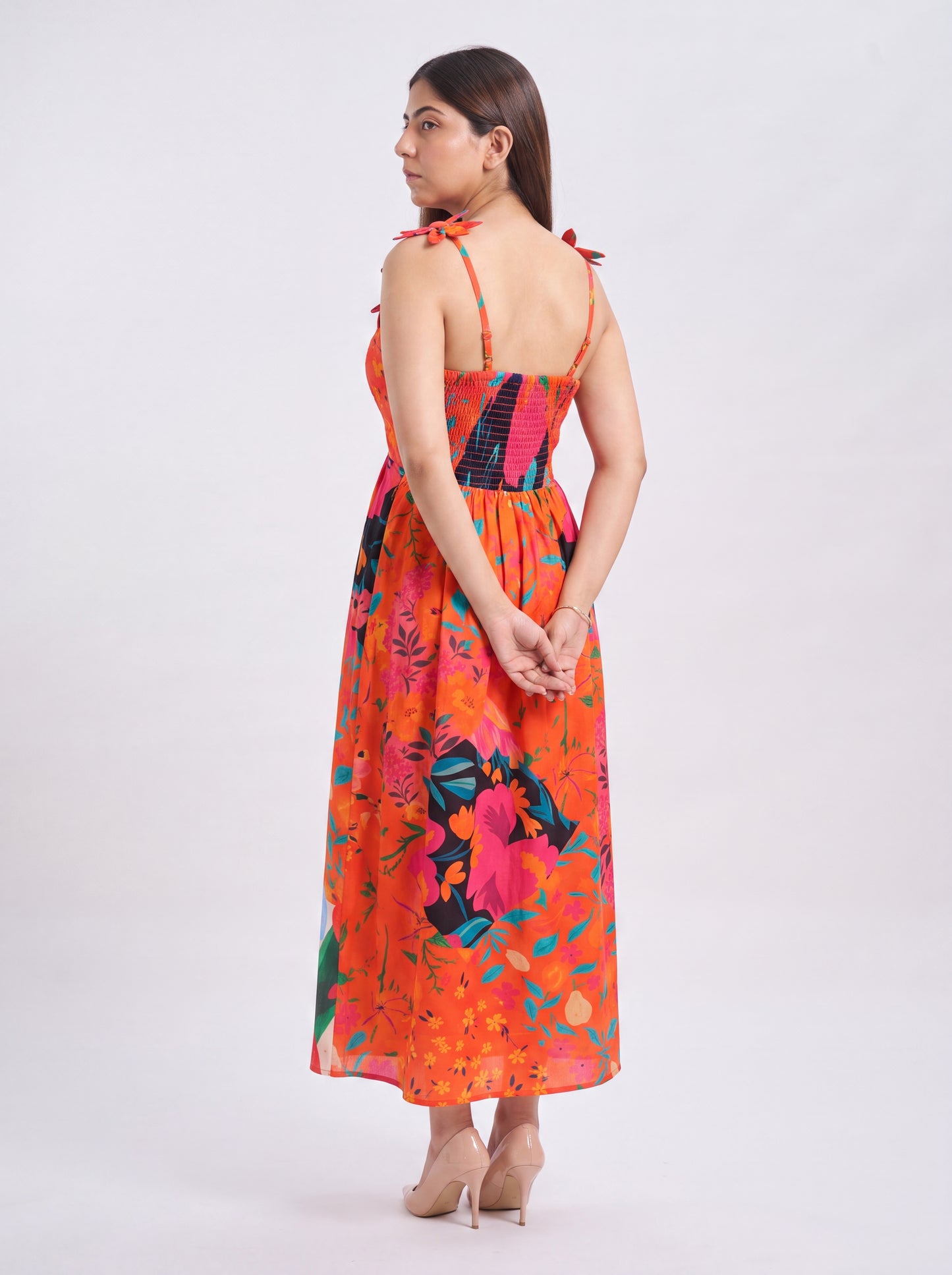Tbfo Palm Sunset Orange Multi Dress