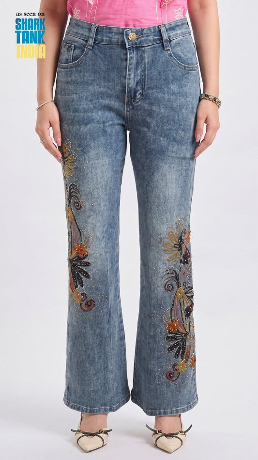 Tbfo Peacock Blue Jeans