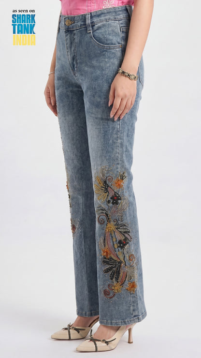 Tbfo Peacock Blue Jeans