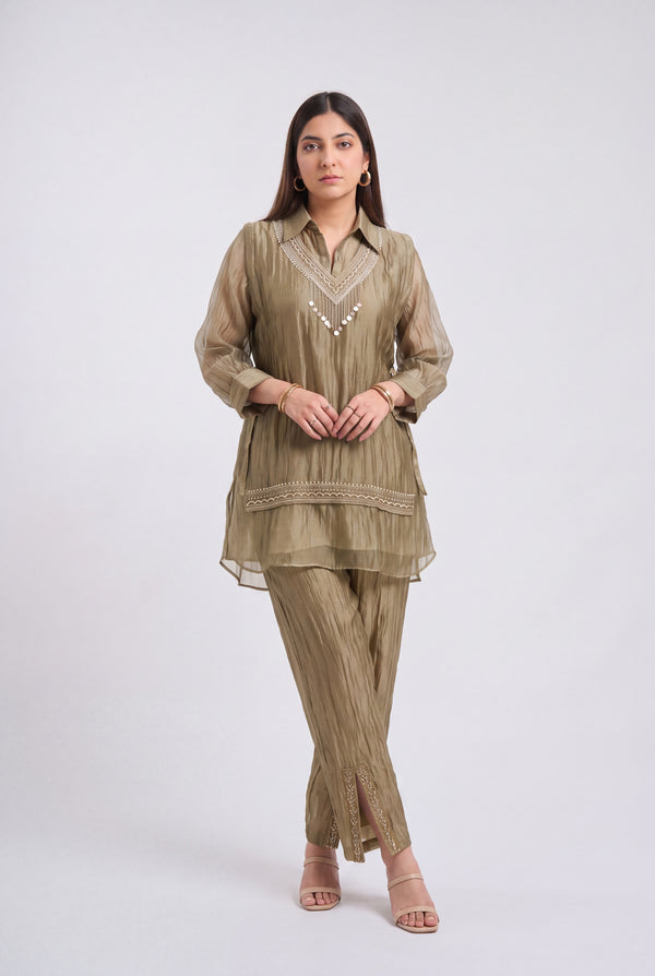 Tbfo Raja Rani Green Coord Set