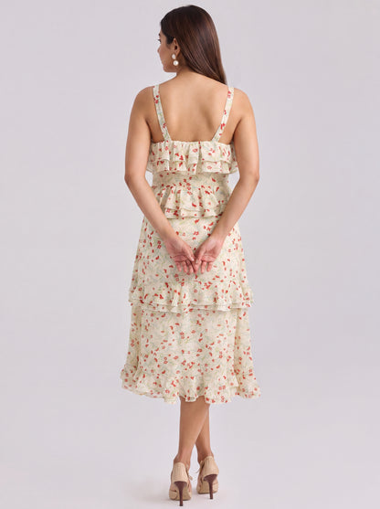 Tbfo White floral Dress