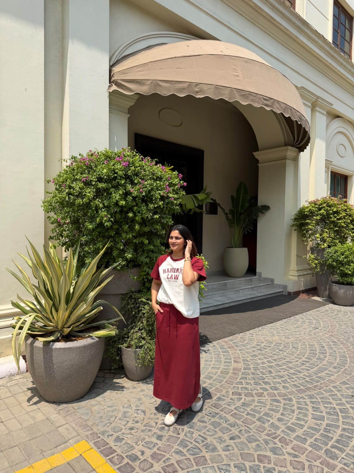 Tbfo Young Dumb And Broke-Burgundy White Coord Set